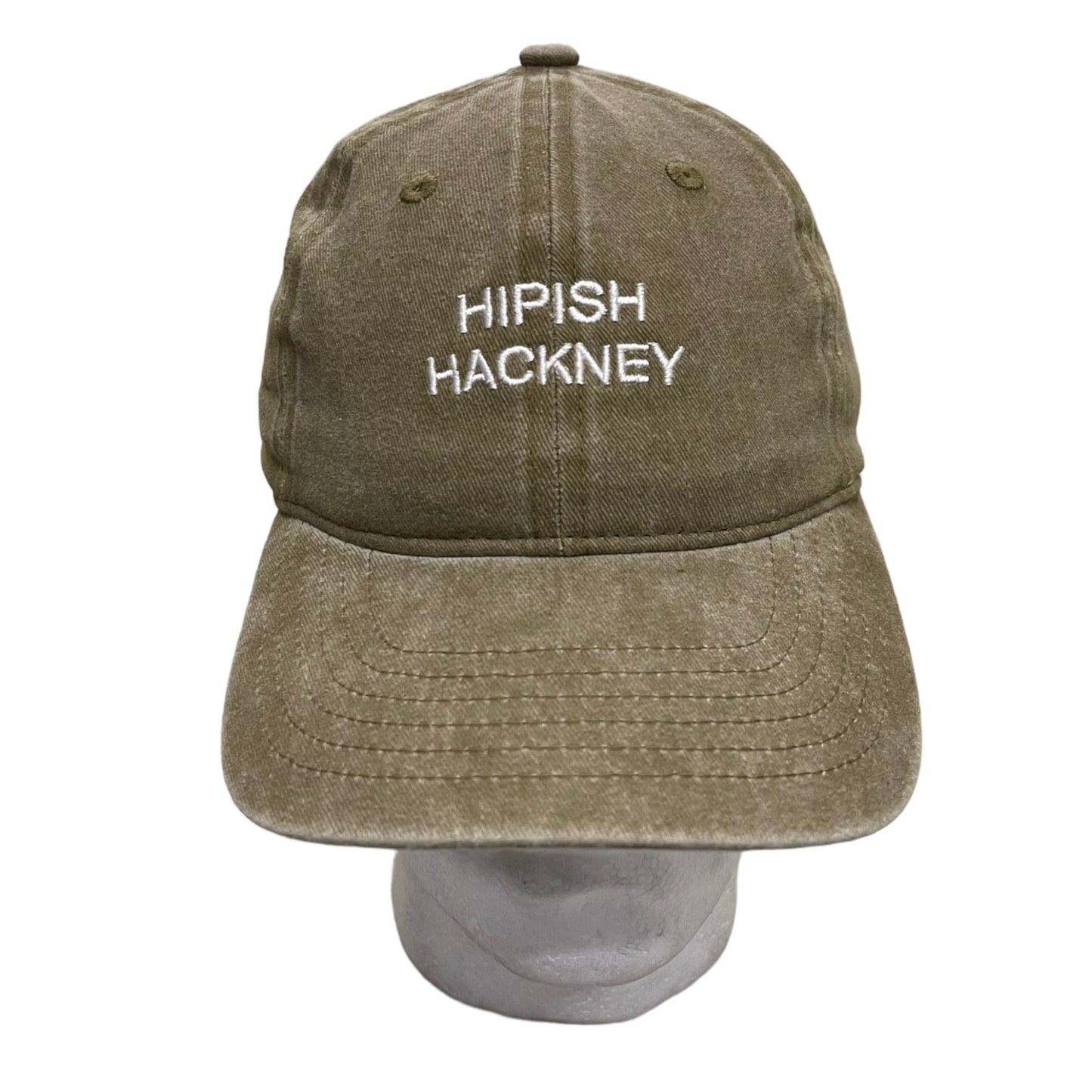 ‘Hipish Hackney’ Recycled Cotton Cap in Washed Tan Olive - One Size Fits All