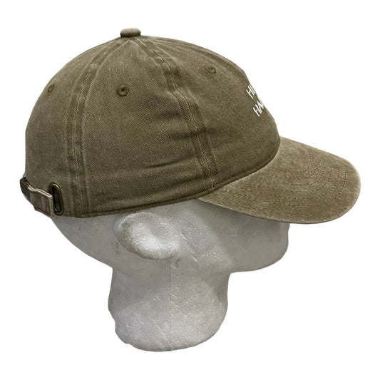 ‘Hipish Hackney’ Recycled Cotton Cap in Washed Tan Olive - One Size Fits All