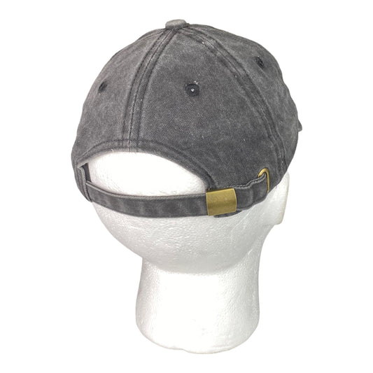 ‘Hipish Hackney’ Recycled Cotton Cap in Washed Charcoal Black - One Size