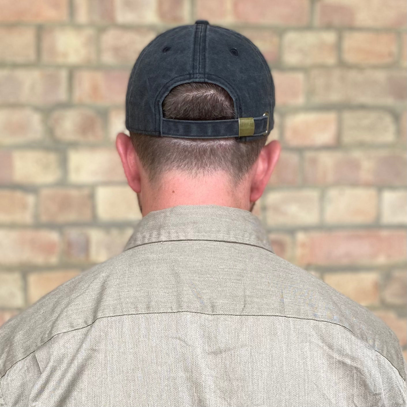 ‘Hipish Hackney’ Recycled Cotton Cap in Washed Charcoal Black - One Size