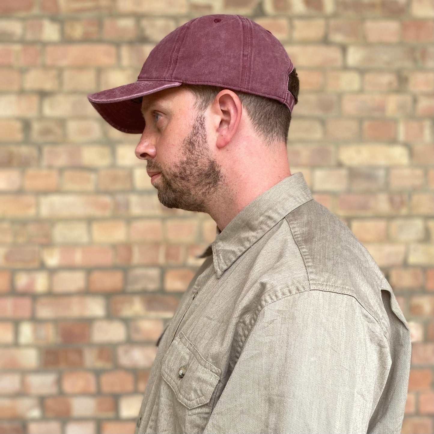 ‘Hipish Hackney’ Recycled Cotton Cap in Washed Burgundy - One Size Fits All