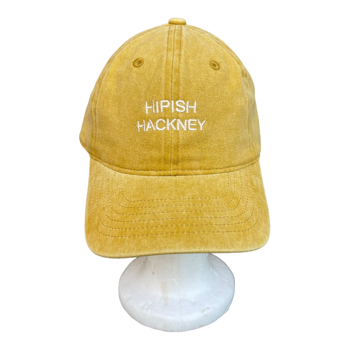 ‘Hipish Hackney’ Cap in Washed Yellow on Recycled Cotton