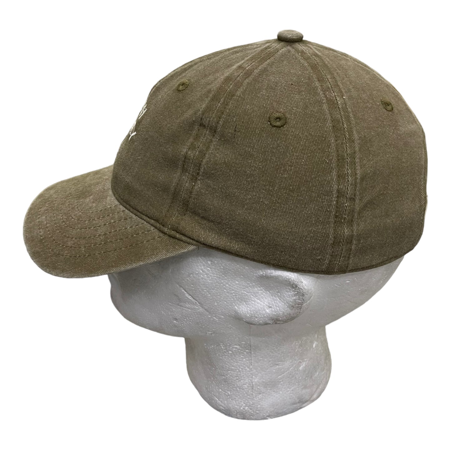 ‘Hipish Hackney’ Recycled Cotton Cap in Washed Tan Olive - One Size Fits All