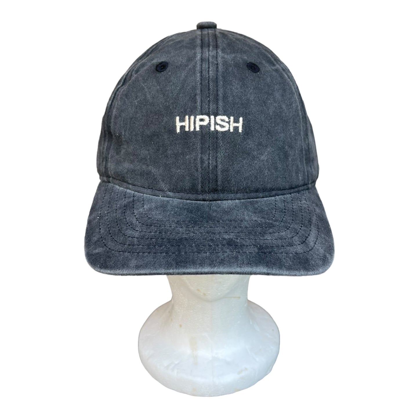 ‘HIPISH’ Cap in Washed Dark Grey on Recycled Cotton - One Size