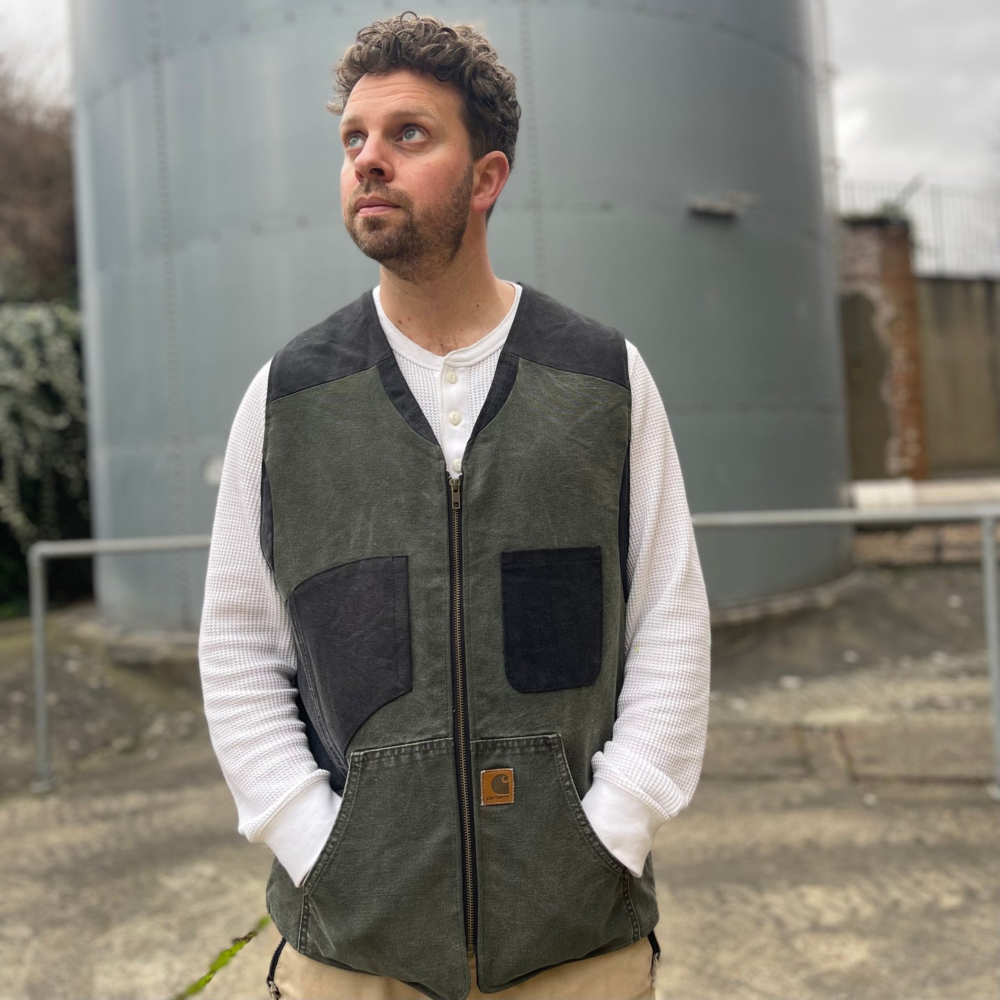 Carhartt Reworked Patched Gilet - Large