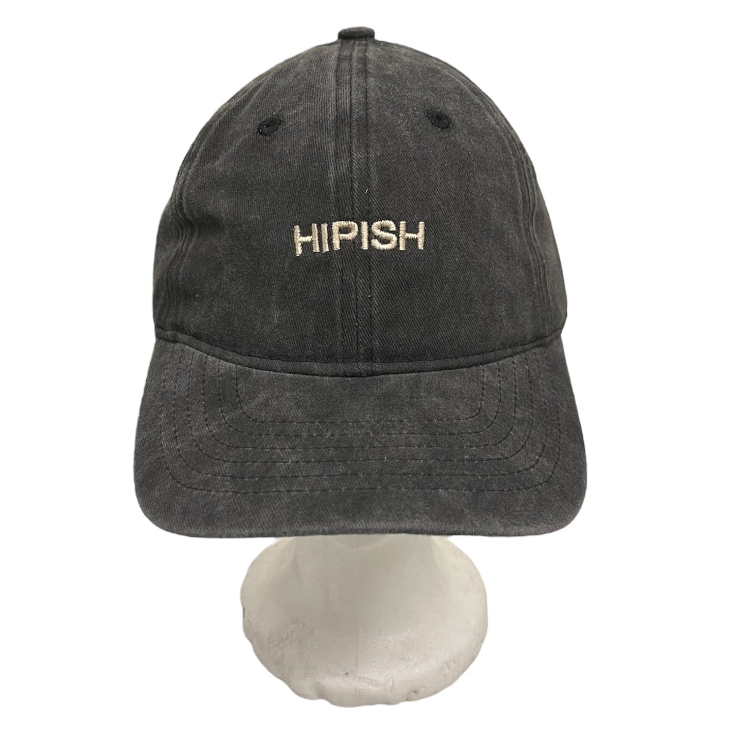 ‘HIPISH’ Cap in Washed Dark Grey on Recycled Cotton - One Size