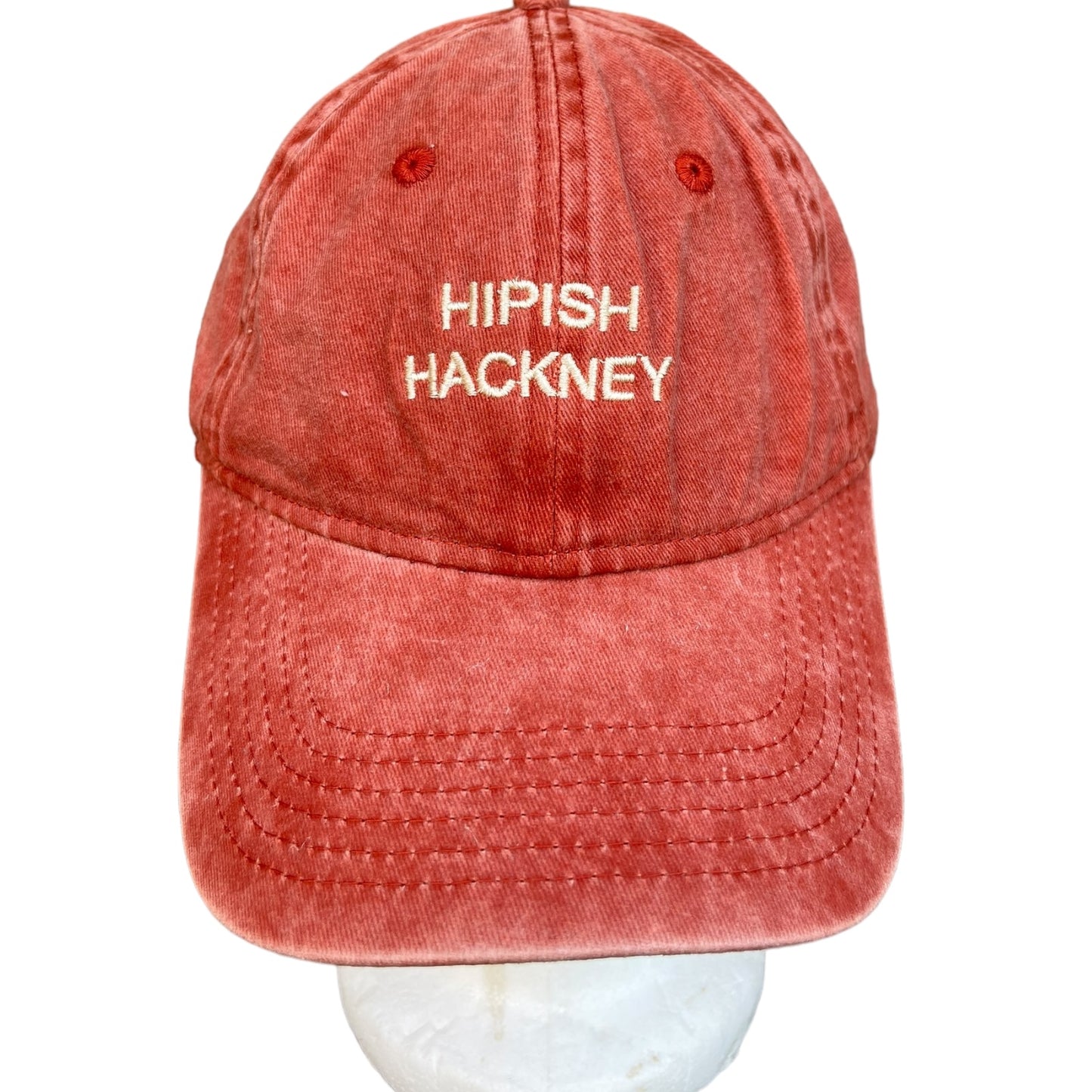 ‘Hipish Hackney’ Cap on Washed Orange made with Recycled Cotton