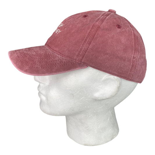 ‘Hipish Hackney’ Recycled Cotton Cap in Washed Burgundy - One Size Fits All