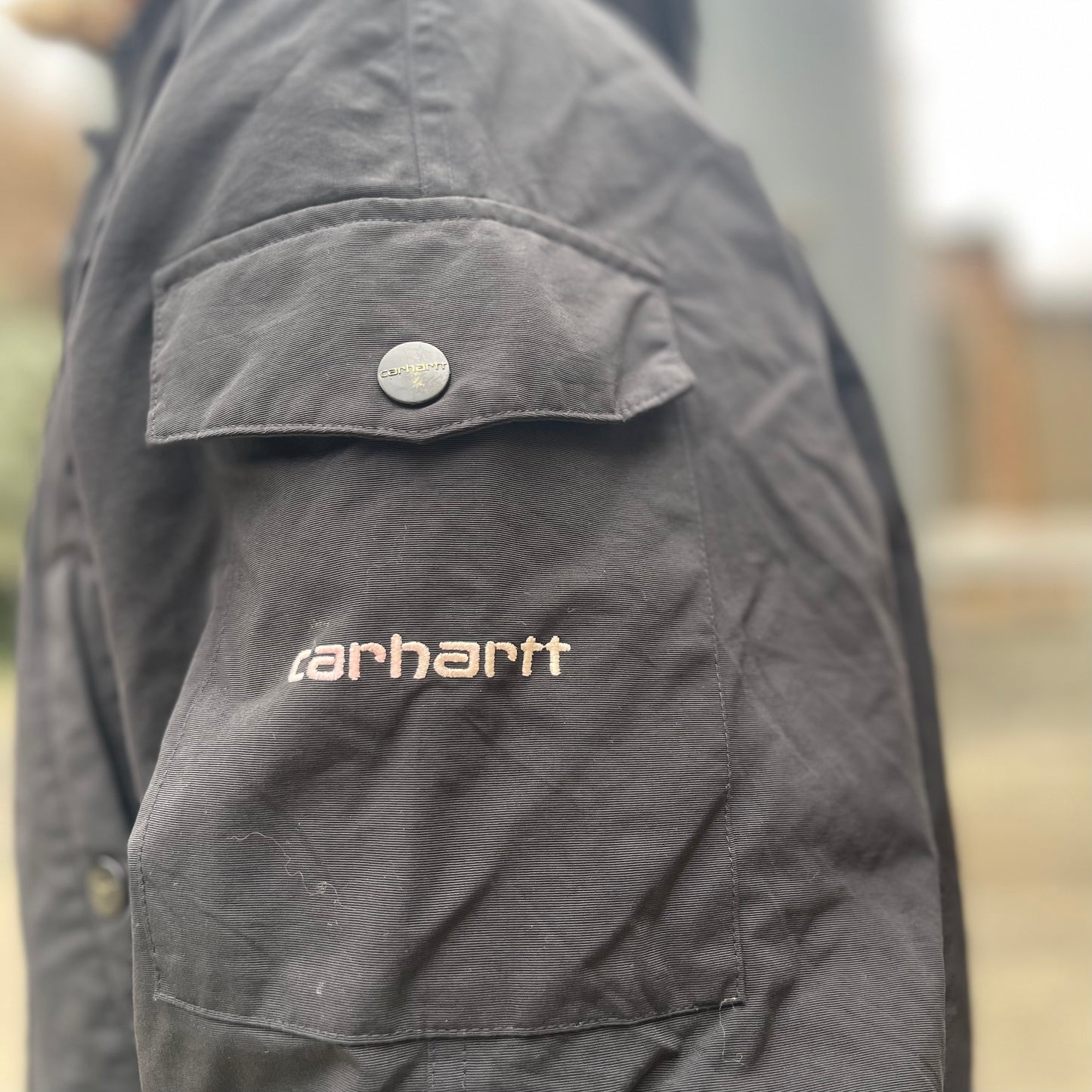 Carhartt Winter Trapper Parka Black Hooded Jacket - Large