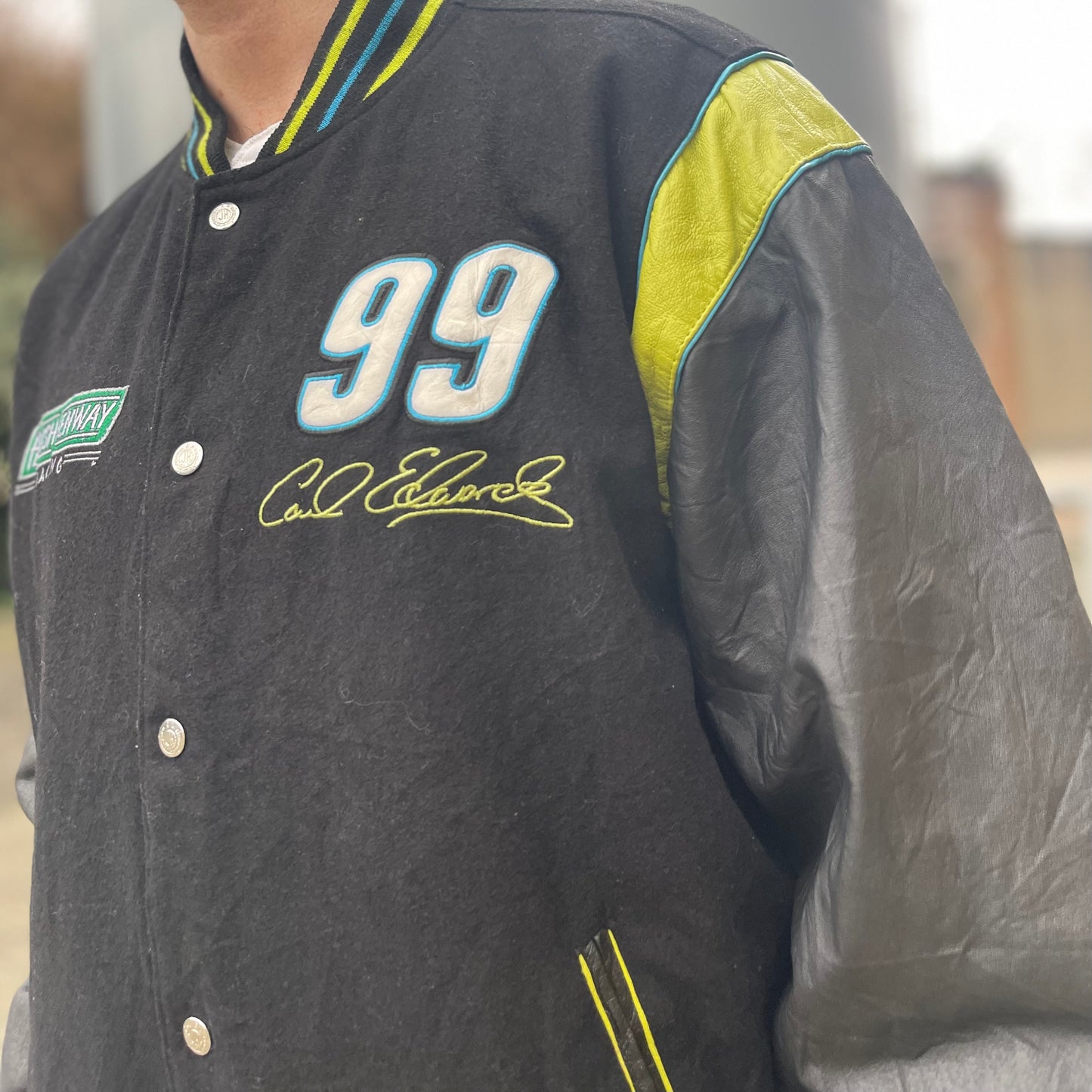 Nascar Carl Edwards Reversible Leather Racing Jacket - XL